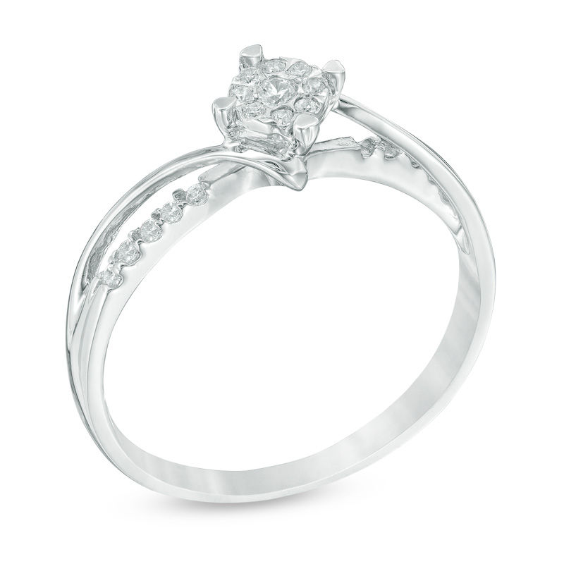 diamond cluster promise ring