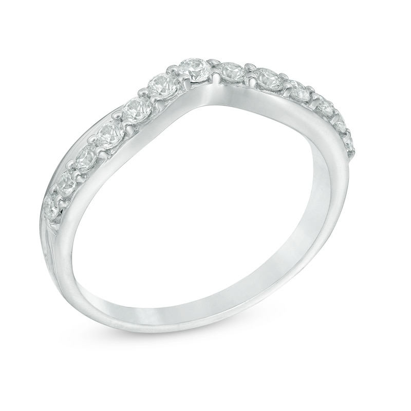 Main Image 2 of 3/8 CT. T.W. Diamond Twist Contour Anniversary Band in 14K White Gold