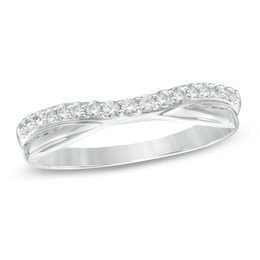 1/5 CT. T.W. Diamond Twist Contour Band in 14K White Gold