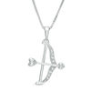 Thumbnail Image 1 of Diamond Accent Bow with Arrow Pendant in Sterling Silver