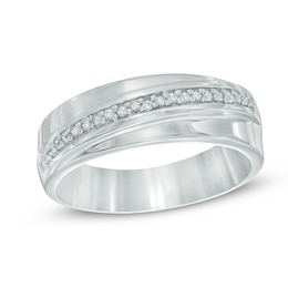 1/8 CT. T.W. Diamond Wedding Band in Sterling Silver