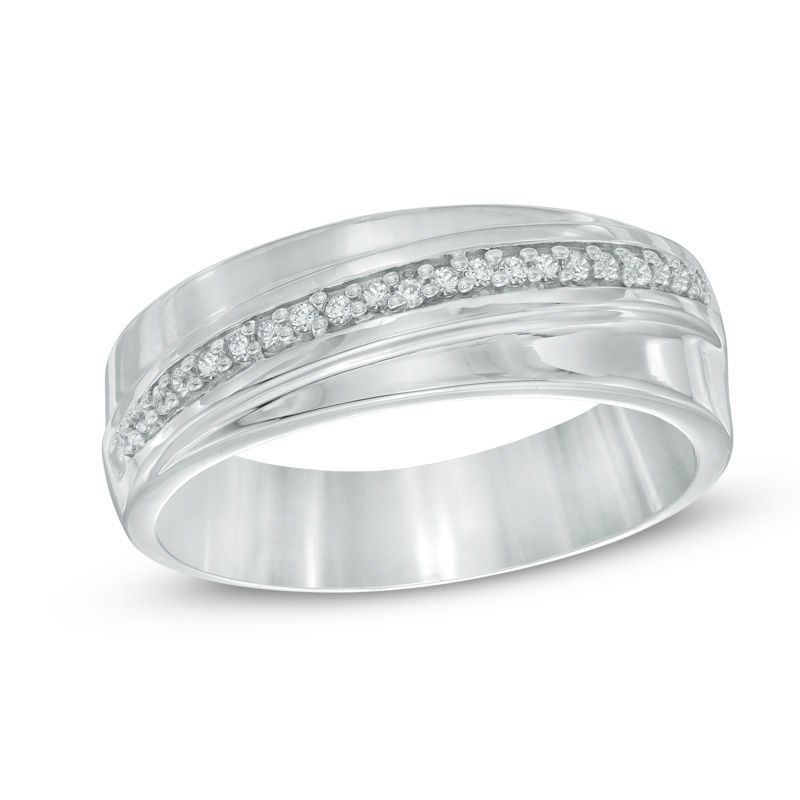 1/8 CT. T.W. Diamond Wedding Band in Sterling orders Silver Diamond Wedding Band for Men