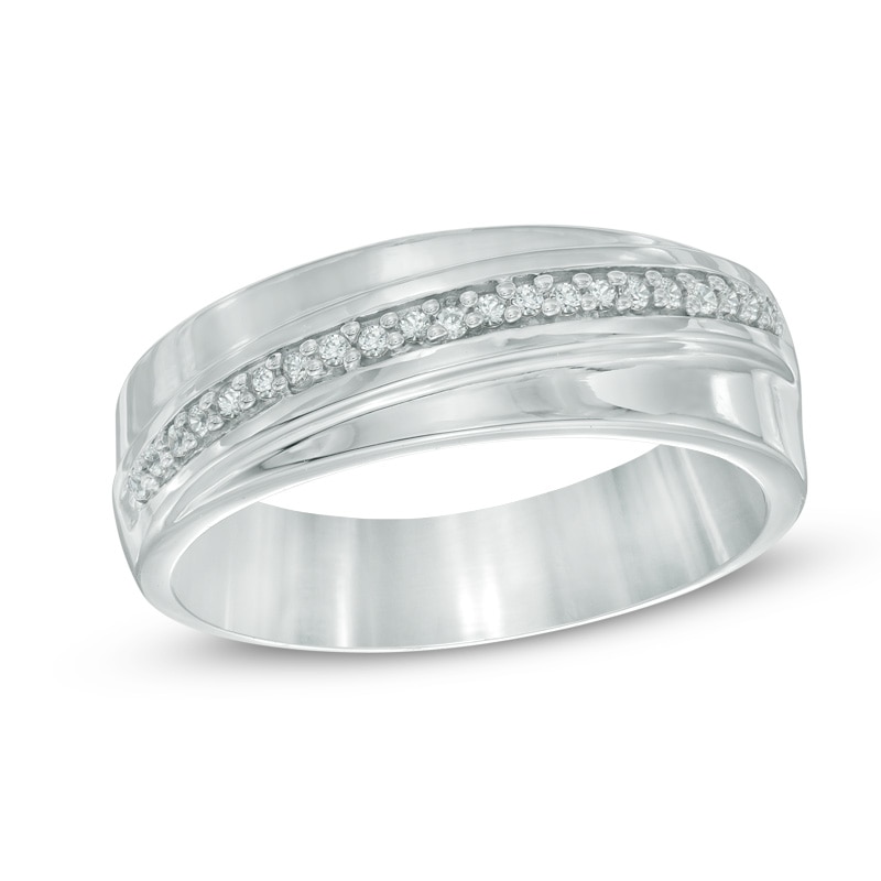 1/8 CT. T.W. Diamond Wedding Band in Sterling Silver | Zales Outlet