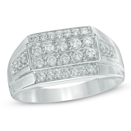 Men's 3/4 CT. T.W. Diamond Ring in Sterling Silver