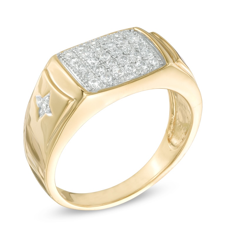 Main Image 2 of Men's 1/2 CT. T.W. Diamond Ring in 10K Gold