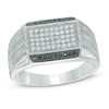 Thumbnail Image 1 of Men's 1/3 CT. T.W. Enhanced Black and White Diamond Ring in 10K White Gold