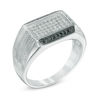 Thumbnail Image 2 of Men's 1/3 CT. T.W. Enhanced Black and White Diamond Ring in 10K White Gold