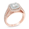 Thumbnail Image 2 of 1-1/5 CT. T.W. Princess-Cut Diamond Double Frame Split Shank Engagement Ring in 14K Rose Gold