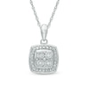 Thumbnail Image 1 of Quad Diamond Accent Square Frame Pendant in Sterling Silver