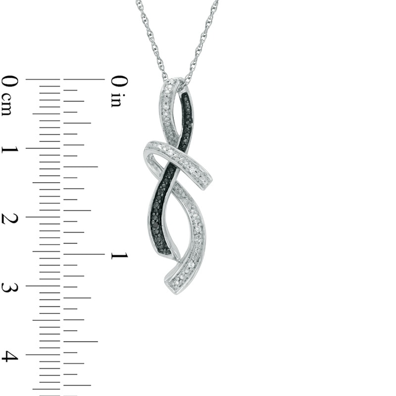 Main Image 2 of Black and White Diamond Accent Abstract Infinity Pendant in Sterling Silver