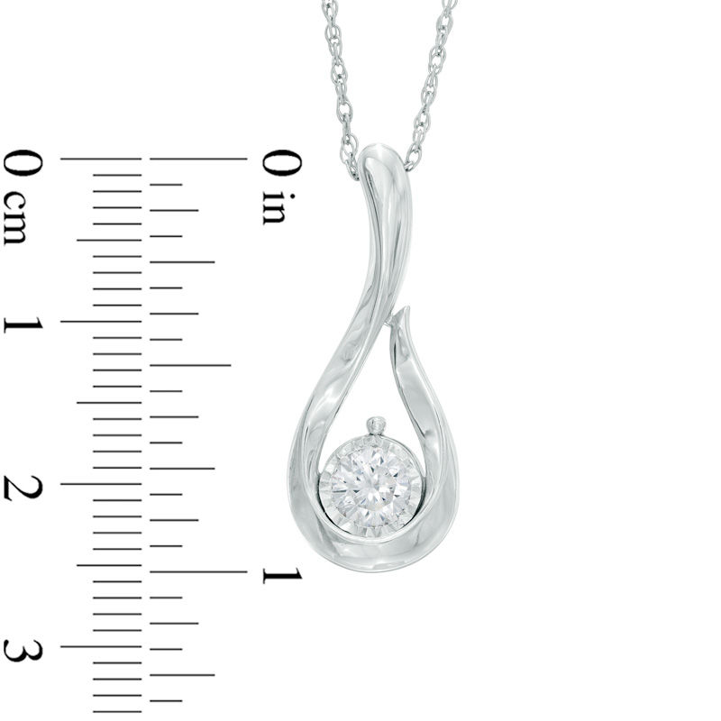 Main Image 2 of 1/2 CT. Diamond Solitaire Teardrop Pendant in 10K White Gold