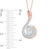 Thumbnail Image 2 of 1/4 CT. T.W. Diamond Curlique Pendant in 10K Two-Tone Gold