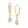 Thumbnail Image 1 of 1/10 CT. T.W. Diamond Teardrop-Shaped Earrings in Sterling Silver and 14K Gold Plate