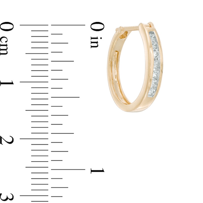 1/4 CT. T.W. Diamond Channel-Set Hoop Earrings in 14K Gold
