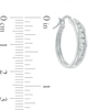 Thumbnail Image 2 of 1/2 CT. T.W. Diamond Channel-Set Oval Hoop Earrings in 14K White Gold