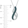 Thumbnail Image 1 of 1/6 CT. T.W. Enhanced Blue and White Diamond Infinity Loop Pendant in Sterling Silver