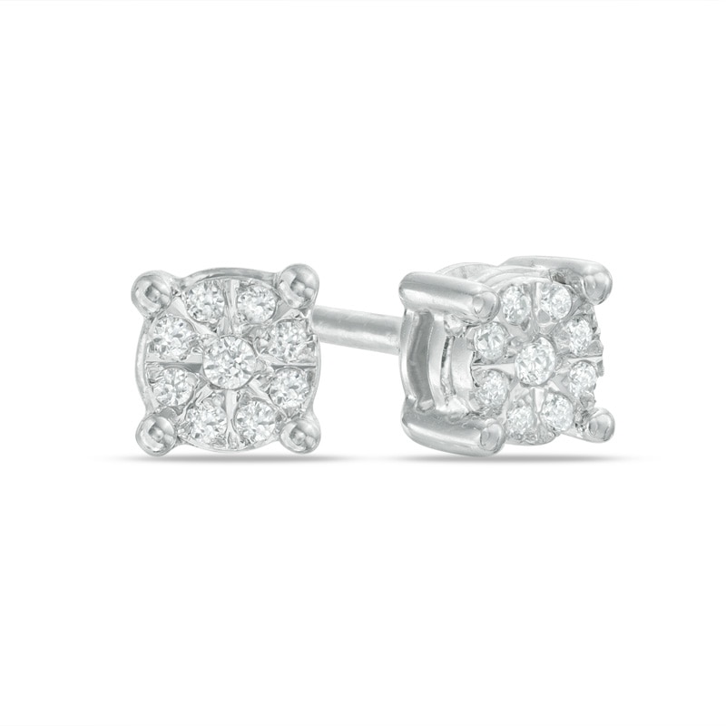 Main Image 1 of 1/10 CT. T.W. Composite Diamond Stud Earrings in Sterling Silver