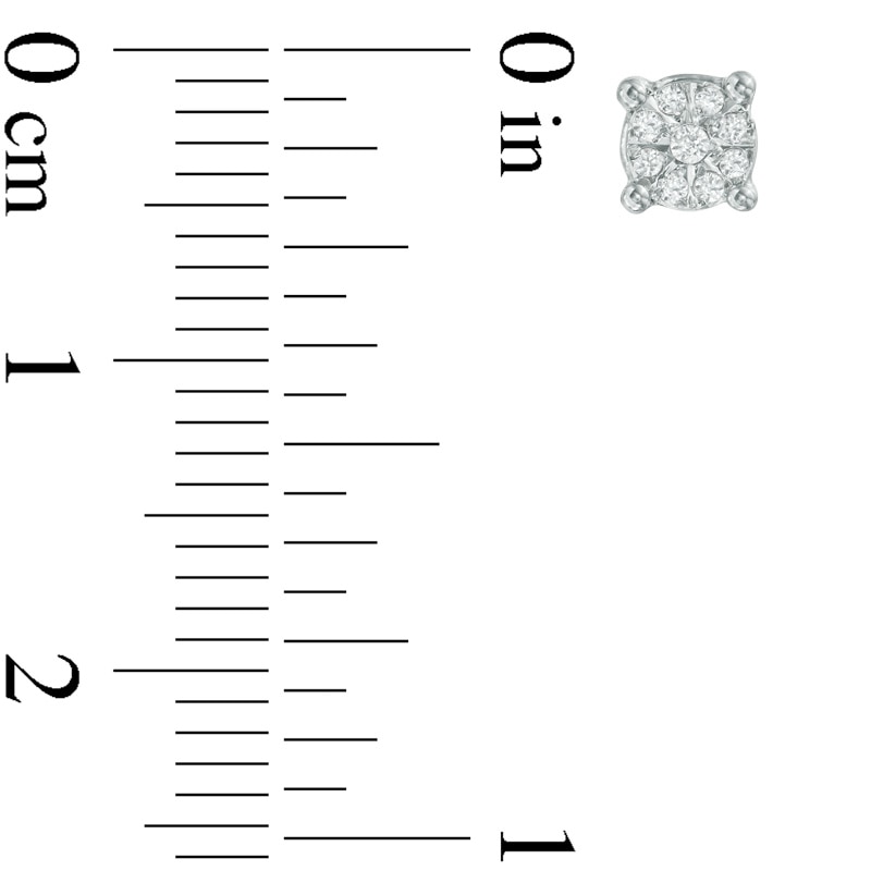 Main Image 2 of 1/10 CT. T.W. Composite Diamond Stud Earrings in Sterling Silver