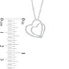 Thumbnail Image 1 of 1/8 CT. T.W. Diamond Double Tilted Heart Pendant in Sterling Silver