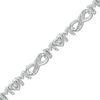 Thumbnail Image 1 of Diamond Accent Alternating &quot;MOM&quot; Infinity Link Bracelet in Sterling Silver - 7.5&quot;