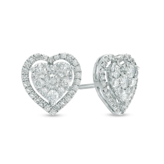 Silver Heart Shaped Earrings Studs - Yazzy's