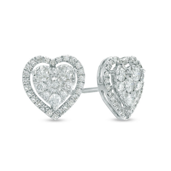 Heart diamond on sale earrings gold