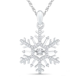 1/6 CT. T.W. Diamond Snowflake Pendant in 10K White Gold