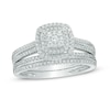 Thumbnail Image 0 of 1/2 CT. T.W. Multi-Diamond Double Square Frame Bridal Set in 10K White Gold