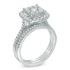 Thumbnail Image 2 of 1 CT. T.W. Multi-Diamond Square Frame Bridal Set in 10K White Gold