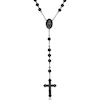 Thumbnail Image 2 of Men's Beaded Rosary in Stainless Steel with Black IP - 24&quot;