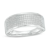 Thumbnail Image 1 of Men's 1/3 CT. T.W. Diamond Multi-Row Band in Sterling Silver