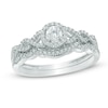 Thumbnail Image 1 of 3/8 CT. T.W. Diamond Frame Loose Braid Bridal Set In 10K White Gold