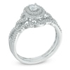 Thumbnail Image 2 of 1/2 CT. T.W. Diamond Oval Frame Loose Braid Bridal Set In 10K White Gold