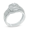 Thumbnail Image 2 of 1/2 CT. T.W. Diamond Cushion Frame Twist Shank Bridal Set In 10K White Gold