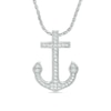 Thumbnail Image 0 of Lab-Created White Sapphire Anchor Pendant in Sterling Silver