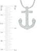 Thumbnail Image 1 of Lab-Created White Sapphire Anchor Pendant in Sterling Silver