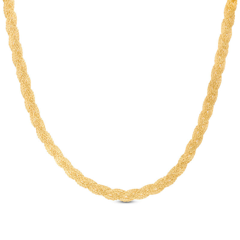 4.0mm Braided Foxtail Chain Necklace in 10K Gold - 17.75