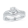 Thumbnail Image 1 of 1/4 CT. T.W. Diamond Swirl Frame Bridal Set in Sterling Silver