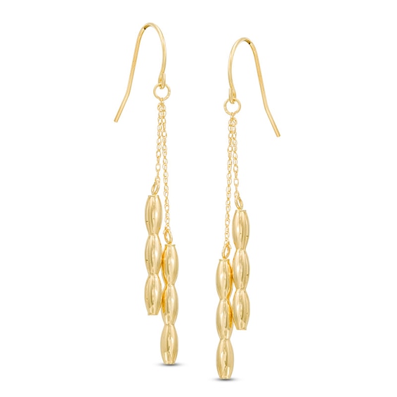 Double Strand Beaded Drop Earrings in 14K Gold | Zales Outlet