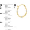 Thumbnail Image 2 of Crystal Station Hoop Earrings in 14K Gold