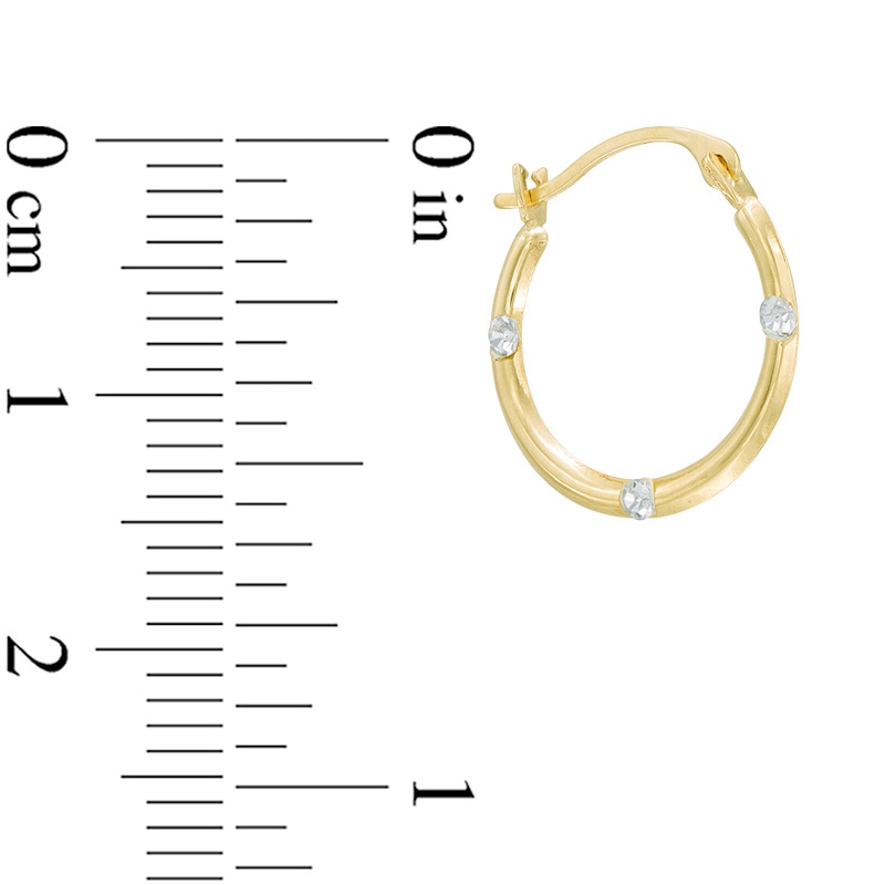 Crystal Station Hoop Earrings in 14K Gold