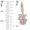 Thumbnail Image 2 of Rose de France Amethyst and Lab-Created White Sapphire Bow Drop Earrings in Sterling Silver with 14K Rose Gold Plate