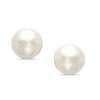 Thumbnail Image 1 of 8.0-9.0mm Button Freshwater Cultured Pearl Stud Earrings in 14K Gold