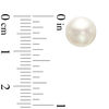 Thumbnail Image 2 of 8.0-9.0mm Button Freshwater Cultured Pearl Stud Earrings in 14K Gold