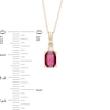 Thumbnail Image 2 of Cushion-Cut Lab-Created Ruby and Diamond Accent Pendant in 10K Gold