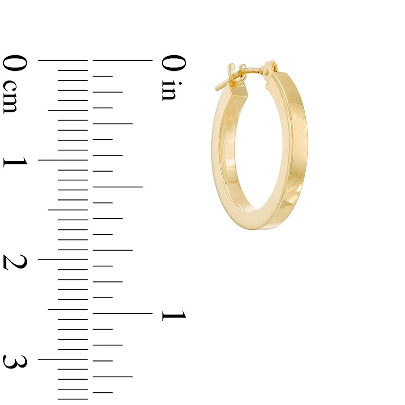 Main Image 2 of 17.0mm Squared Tube Hoop Earrings in 14K Gold