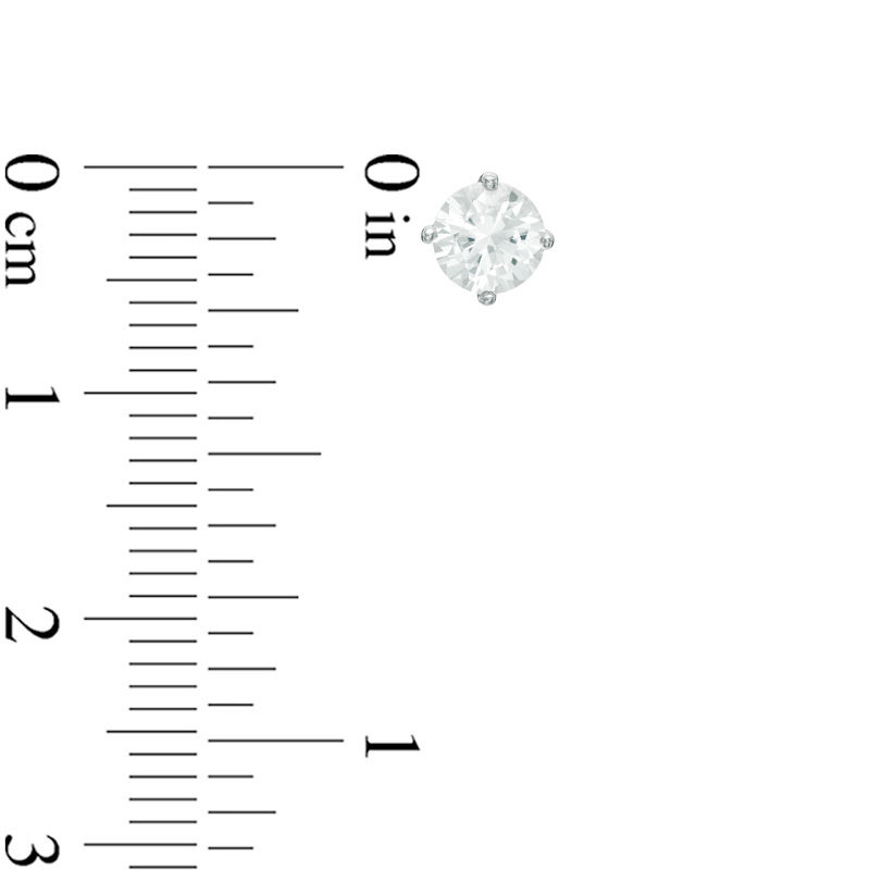 Main Image 2 of 6.5mm Lab-Created White Sapphire Stud Earrings in Sterling Silver