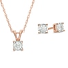 Thumbnail Image 1 of 1/4 CT. T.W. Diamond Solitaire Pendant and Earrings Set in 10K Rose Gold