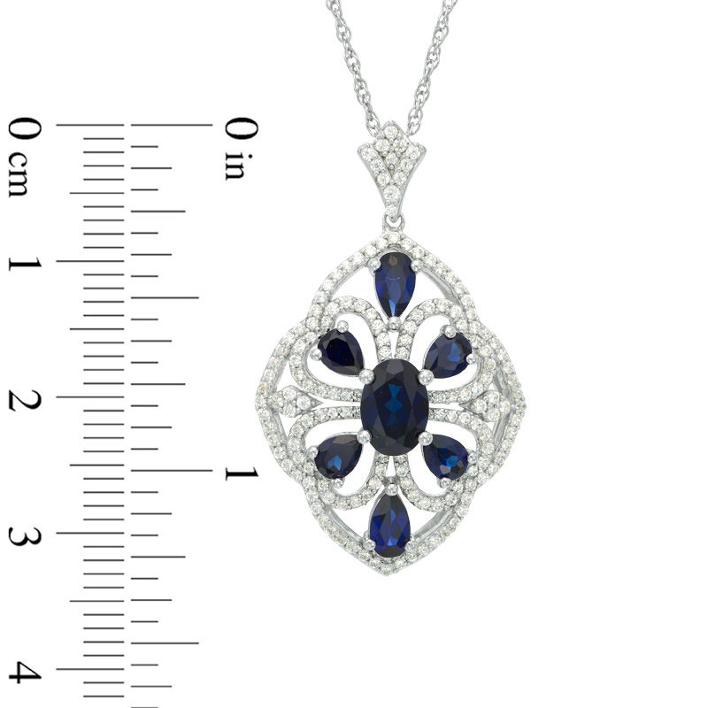 Sterling Silver cheapest Designer Blue & White Sapphire Pendant