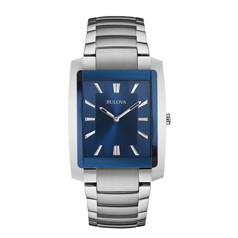 Main Image 1 of Men's Bulova Classic Watch with Blue Rectangular Dial (Model: 96A169)